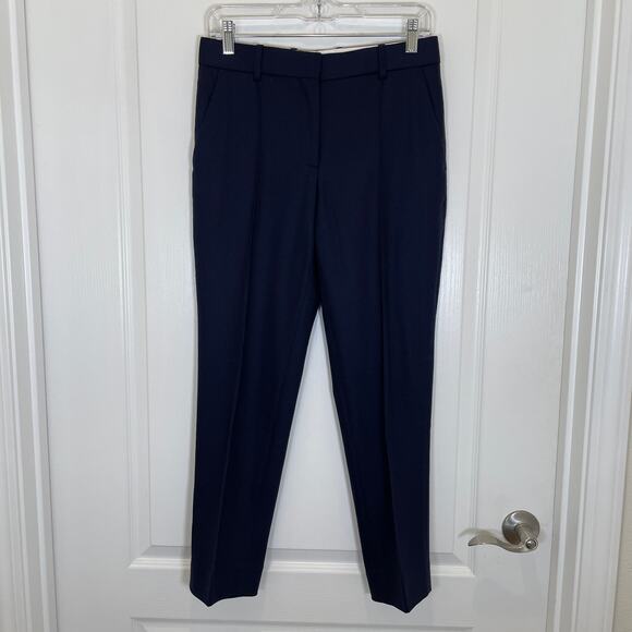 Everlane The Flannel Crop Pants Navy Blue Trousers Wool Cashmere Career 0 - Picture 2 of 5